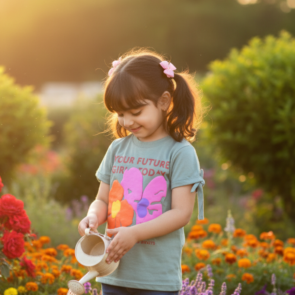 Your Future Girl T-shirt Frock for Girls â Fun & Stylish Play Dress with Bold Print Design