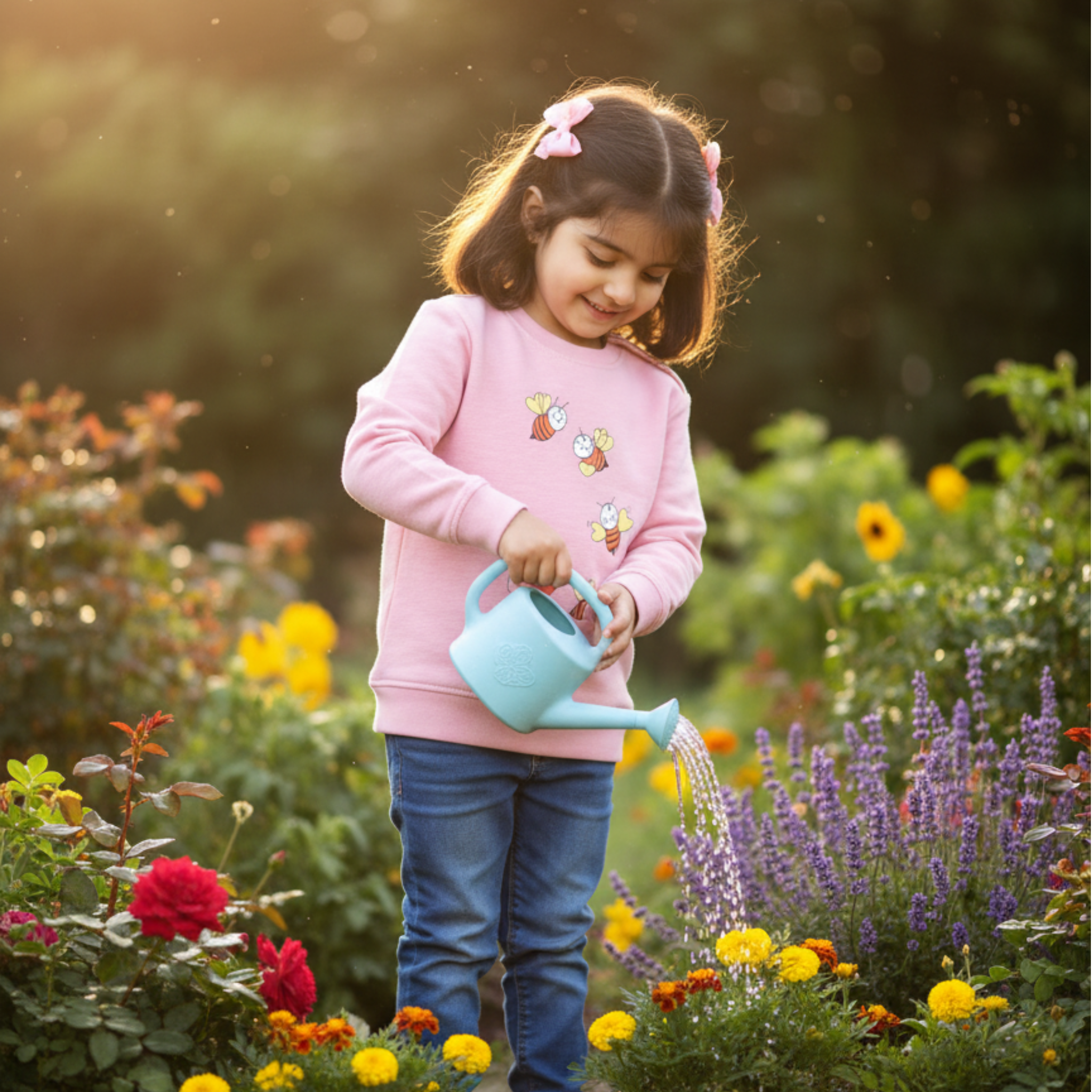 Bee Fun Sweatshirt Frock for Girls â Cozy and Cute T-shirt Dress with Heart and Bee Print