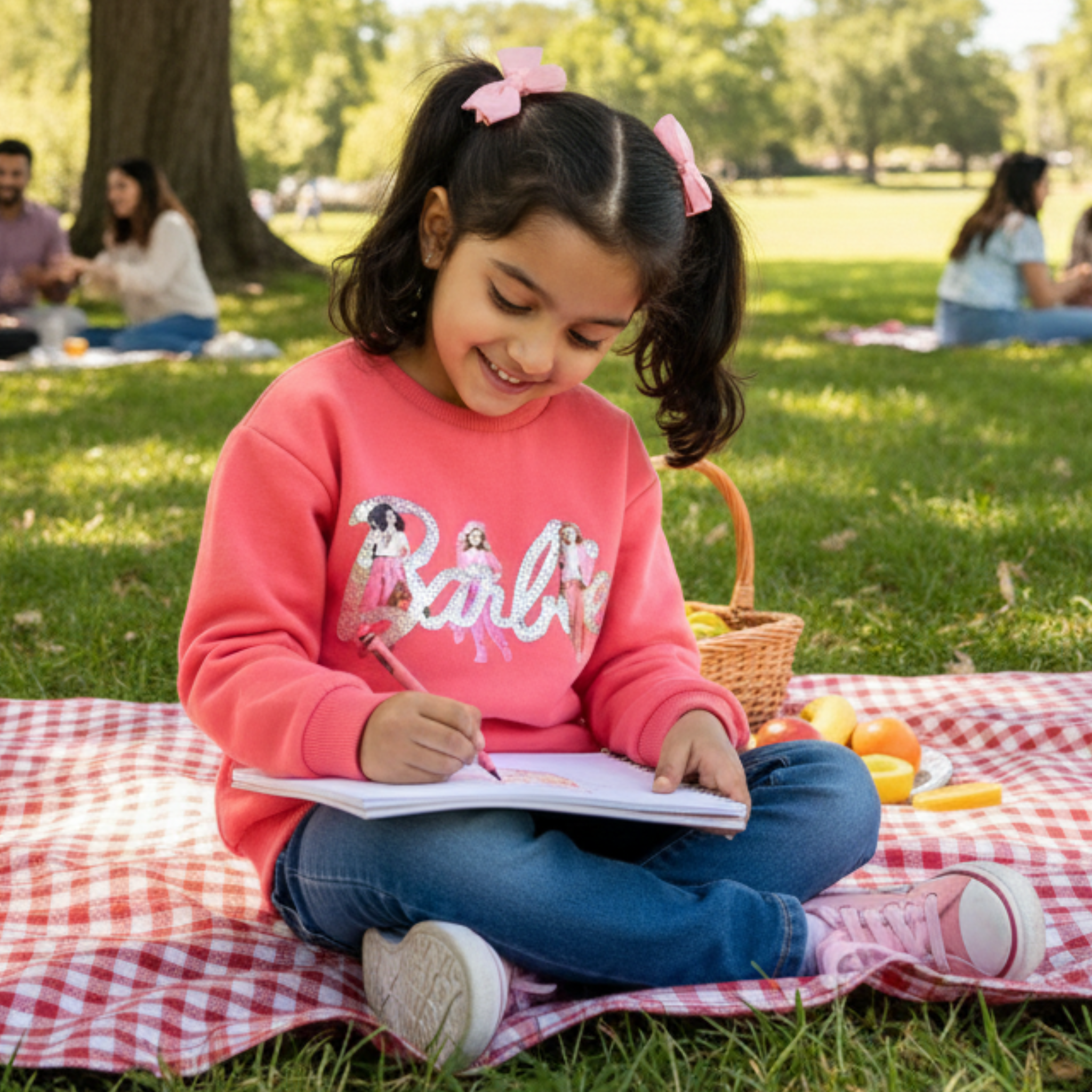 Barbie Graphic Sweatshirt Frock for Girls â Cozy & Stylish Play Dress with Glittery Print