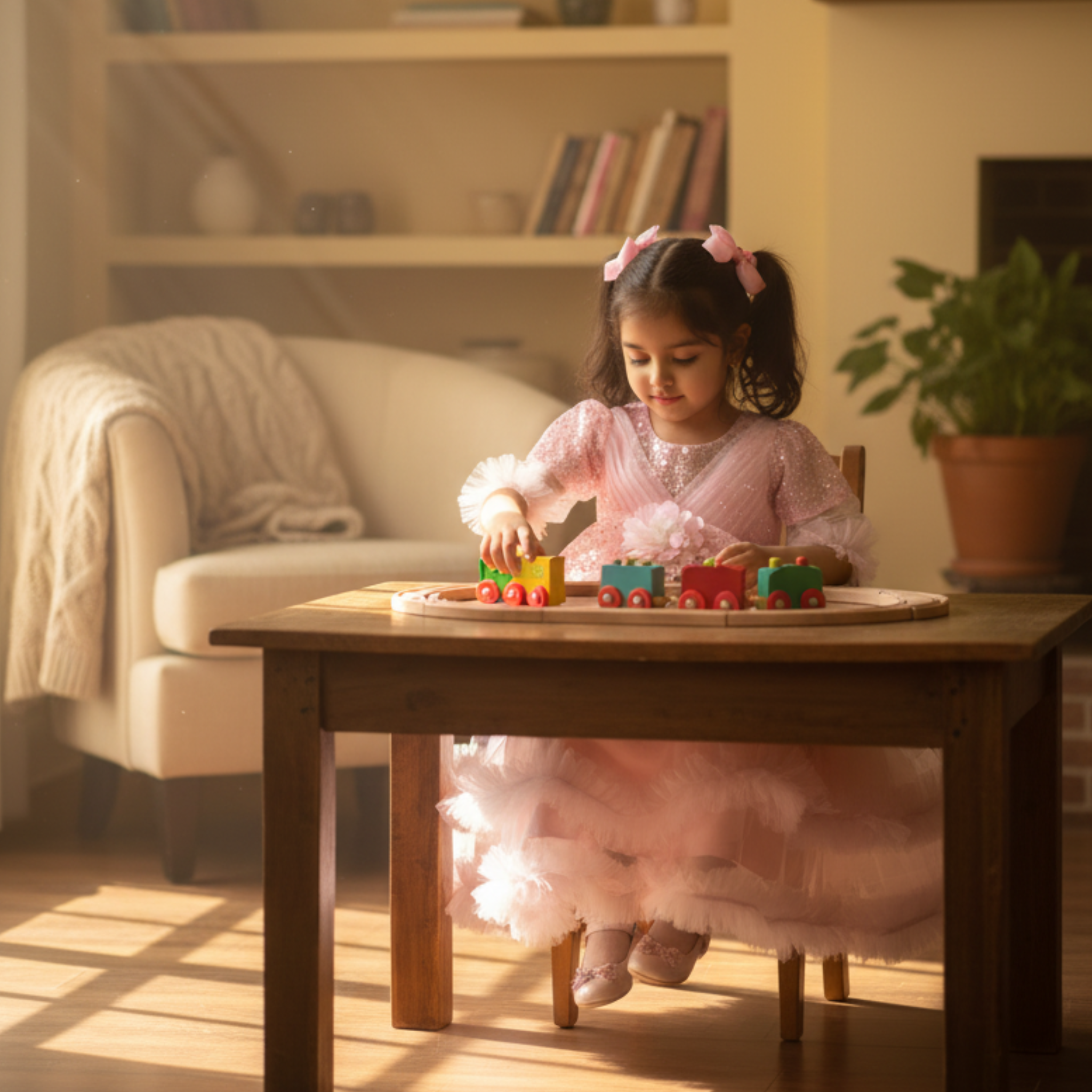 Pink Princess Boutique Frock for Girls â Sparkling Party Dress with Floral AppliquÃ© & Ruffled Tulle