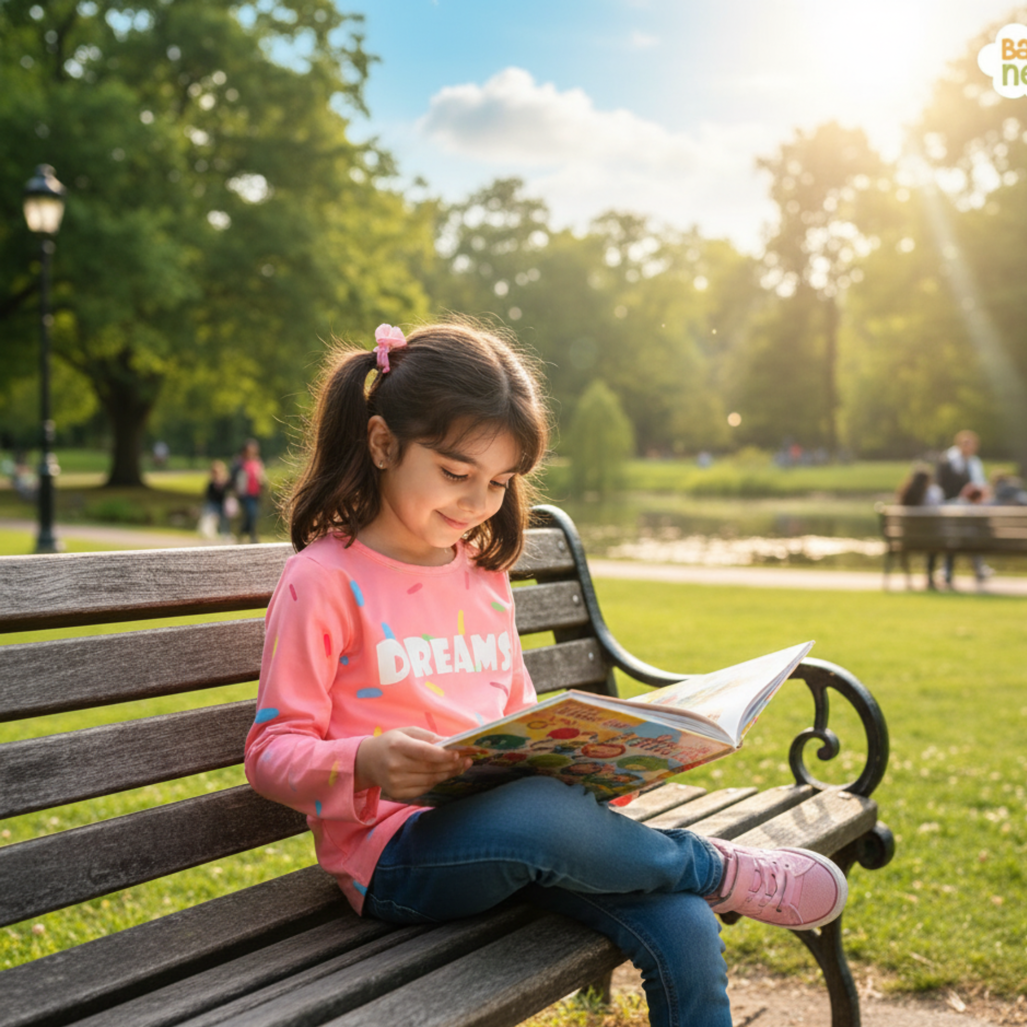 Pink âDREAMSâ T-shirt Frock for Girls â Fun & Colorful Play Dress with Sprinkles Design