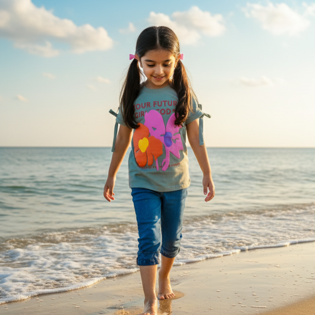 Your Future Girl T-shirt Frock for Girls â Fun & Stylish Play Dress with Bold Print Design