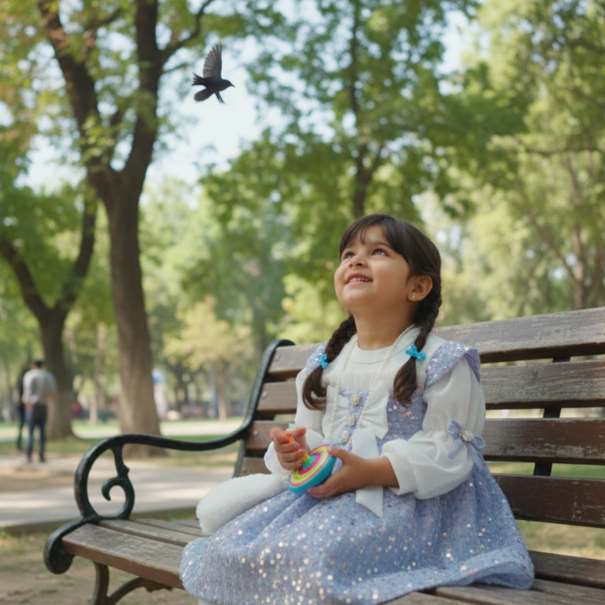 Lavender Princess Frock for Girls â Elegant Party Dress with Sequin Details & Puff Sleeves