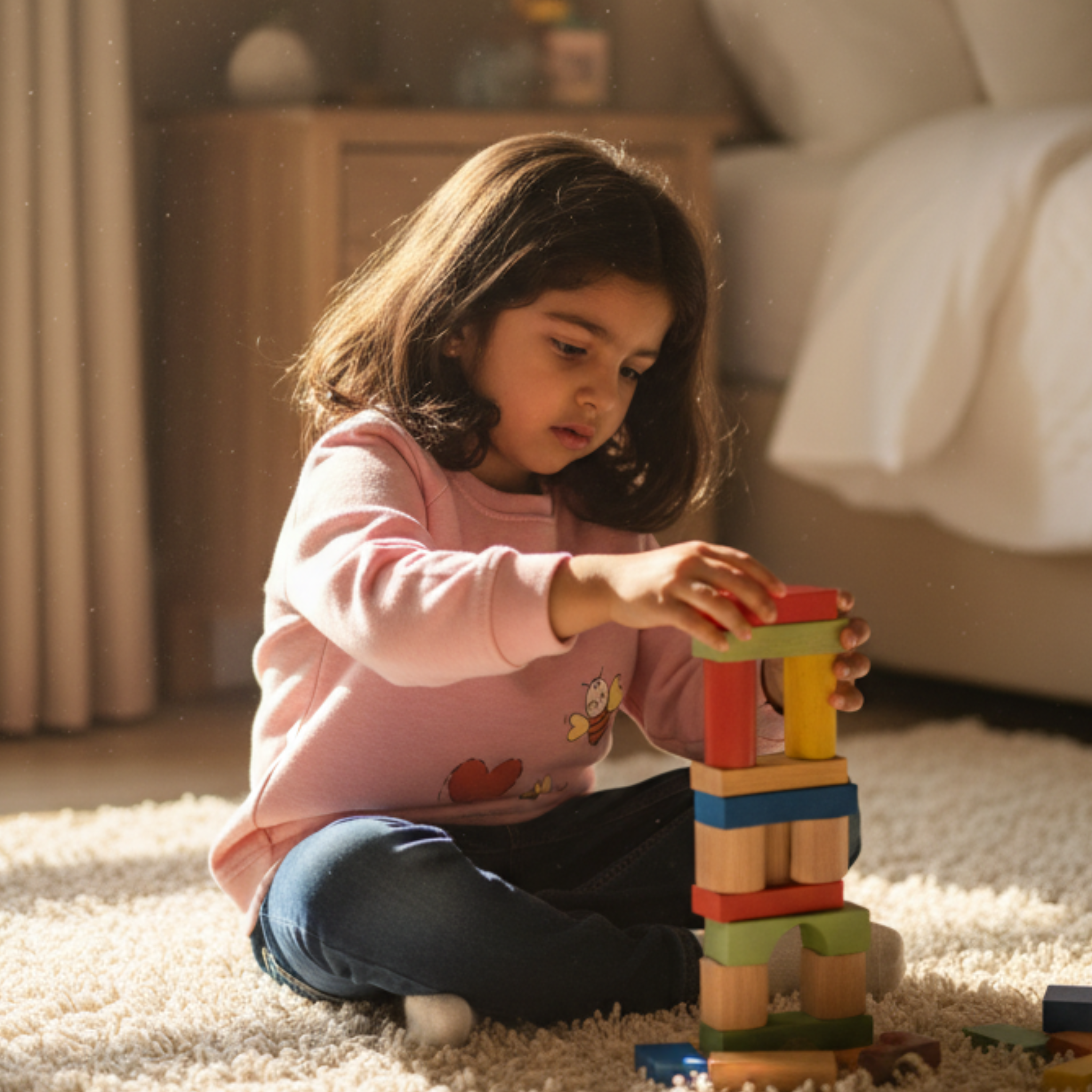 Bee Fun Sweatshirt Frock for Girls â Cozy and Cute T-shirt Dress with Heart and Bee Print